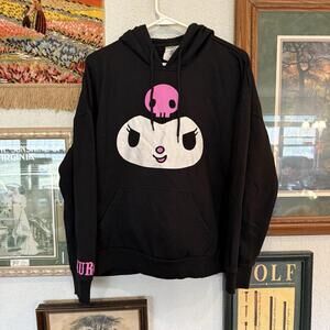 Hot Topic Sanrio Kuromi 3D Ears Pullover Hoodie in Black Pink White Womens Large